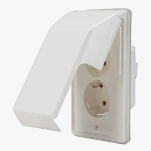 2구 세로 방우형 매입 콘센트 아펠라 화이트