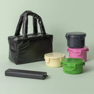 오딧세이 패딩 런치박스 풀세트(런치박스S+M,패딩런치백,도시락수저통)