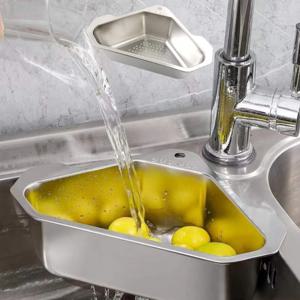 싱크대 코너 물기제거 바구니 음식물 거름망 배수구 코너수납