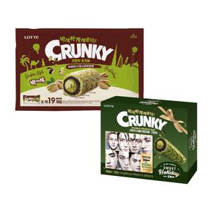 두쫀쿠 크런키 초코바 피스타치오맛 285g x1개+더블크런치바 녹차 132g x1