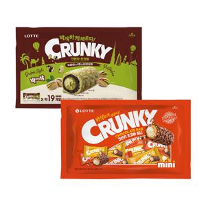 두쫀쿠 크런키 초코바 피스타치오맛 285g x1+크런키 초코바 미니 405g x1