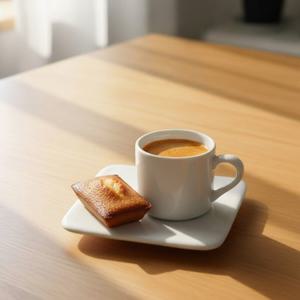 라크 포셀린 호텔 접시 화이트 에스프레소잔&스퀘어 소서 1인조 세트