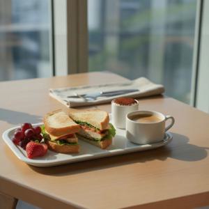 라크 포셀린 호텔 접시 화이트 플레이트 블랙퍼스트 트레이 커피잔 세트 3P