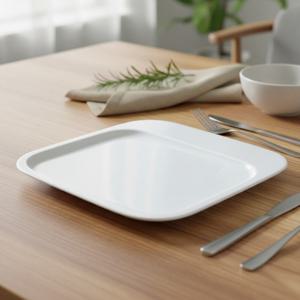 라크 포셀린 호텔 접시 화이트 스퀘어 플랫 플레이트 27cm 1P