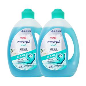 해피홈 파워겔 클리어나인 세탁세제 프레쉬향 2.9L x2