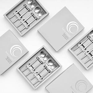 루나 라운드 티스푼 티포크 세트 스테인리스 디저트 커트러리