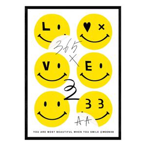 A2 포스터 스마일 행운 웃음 에잇볼 미드센추리 인테리어 유니크 스트릿 홈데코 포스터 액자
