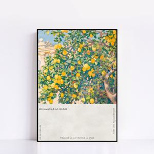 No.656 Azure Amber 명화 지중해 레몬 점묘화 주방 인테리어 포스터 그림 액자