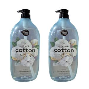 샤워메이트 프레시 클린코튼 바디워시 1.2kgx2개 코튼 대용량 바디클렌저 촉촉한 향기좋은