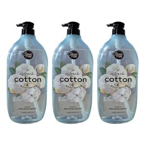샤워메이트 프레시 클린코튼 바디워시 1.2kgx3개 코튼 대용량 바디클렌저 촉촉한 향기좋은