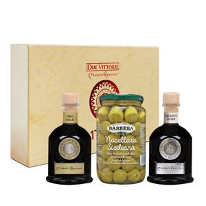 (신세계본점)[두에비토리에]말레티레냐니 발사믹n올리브절임 세트 3호 (오로발사믹,아르젠토발사믹,올리브절임)