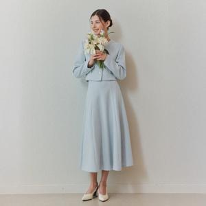 (SET) 소프트 트위드 자켓+스커트 / 라이트 블루