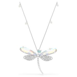 Ariana Grande x Swarovski 펜던트 및 브로치, 크리스털 펄, 믹스 컷, 크리스털 펄, 잠자리, 화이트, 로듐 플래팅