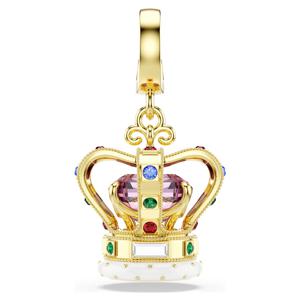 Minions Crown Charm, 믹스 컷, 멀티컬러, 골드 톤 플래팅