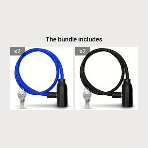 TEMU 1개 자전거 잠금장치, 내구성 강한 방범 케이블락 (키 2개 포함) – 자전거, 전기자전거, , 스쿠터, 유모차, 삼륜차, 휠체어, 실내 캐비닛, 펜스, 골프카트, 등에 적합