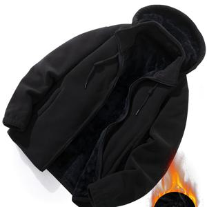 TEMU 여성용 두꺼운 보온 플리스 재킷, 탈부착 가능한 후드, 가을/겨울 캐주얼 야외 스포츠에 적합