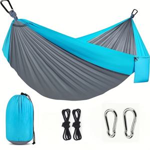 TEMU 1인용 초경량 행잉 베드 - 휴대용 실내/야외 해먹, 캠핑, 하이킹, 해변용 - 내구성 강한 부드러운 원단, 나무/스탠드 호환 - , 가정, 여행에 이상적 - 성인 및 청소년용 (170cm 높이, 200kg 용량) -