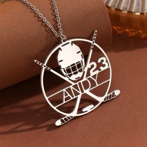 TEMU 맞춤형 이름 번호 라운드 모양 목걸이 축구 선수 펜던트 스테인리스 스틸 패션 스포츠 기념 팀 졸업 친구 선물