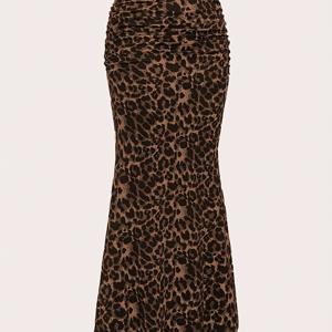 TEMU 여성용 프린트 플리츠 롱 드레스