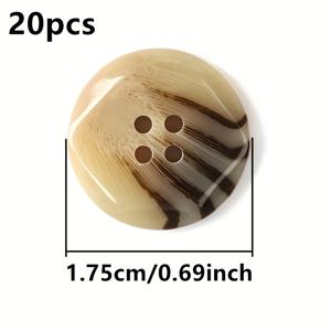 TEMU 재봉 및 공예에 적합한 레진 단추 20개 세트. 프로젝트 및 축제 장식에 이상적입니다. 이 둥근 단추는 4개의 구멍이 있으며 코트, 정장, 재킷, 스웨터 및 블레이저에 완벽하며 다양한 색상과 크기로 제공됩니다.