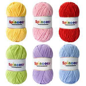 TEMU 크림색 고운 셔닐 실 6개, 100% 폴리에스터 섬유, 총 300g, 부드럽고 피부에 친화적, 인형, 가방, 부케, 담요, 의류 및 기타 핸드니팅 프로젝트용 코바늘 뜨개질에 적합