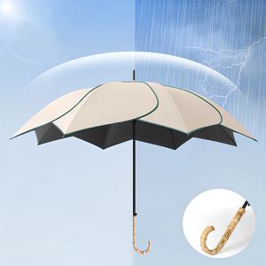 TEMU 꽃 시리즈, 맑은 날 우천에도 사용 가능, 원목 바람 손잡이, 다양한 색상 선택 가능, 자외선 차단, 비 방지, 여행, 사진 촬영, 파티 활동, 가족, 친구 선물 선택 가능