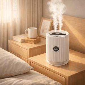 TEMU 감성 무드등 가습기 가습기 무선 충전식 미니 / 듀얼 노즐 분사로 빠른 가습 / 초저소음 집중·수면 방해X / LCD 화면 배터리·모드 표시 / 침실·독서실·책상 추천
