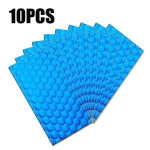 TEMU 차량용 소음 및 열 차단 부틸 고무 매트 10개 세트 (20X10cm/7.87X3.93인치, 두께 1.5mm), 자동차 후드, 도어, 트렁크용