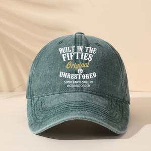 TEMU 고품질 디스트레스드 워시드 남성 야구모자, 레터 프린트, 자외선 차단, 아웃도어 캐주얼 모자