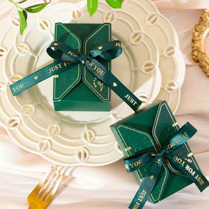 TEMU 50개 리본 종이 상자, 결혼식 생일 파티 선물 상자, 초콜릿 비스킷 캔디 박스, 수제 비누 포장 상자, 웨딩 장식, 웨딩 파티 용품 도매