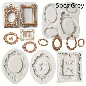 TEMU 5개 실리콘 사진 프레임 몰드 | 공예, 슈가 크래프트, 컵케이크 토퍼, 폴리머 클레이에 다용도 - 추수감사절, 하누카, 부활절, 할로윈, 크리스마스에 이상적