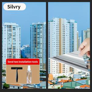 TEMU 전기 정전기 무접착 창문 필름 - 일방향 시야, 자외선 차단 및 열 절연, 홈 데코용, 5밀 두께 PVC, 도구, 차양