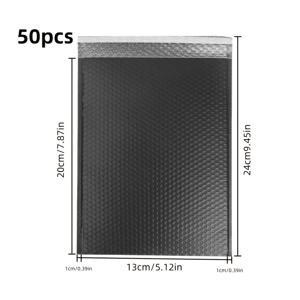 TEMU 블랙 코엑스트루드 버블 메일러 50개입, 충격 방지 기능, 휴일 테마, 주얼리, 휴대폰, 의류, 책 등 배송용 가방에 적합, 축제 파티 선물용 버블 랩 봉투, 다양한 옵션 제공