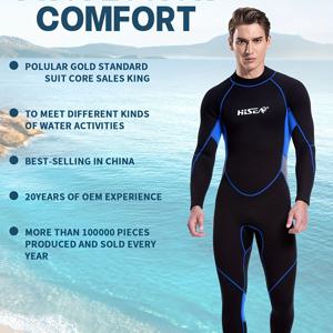 TEMU 하이시아 후면 지퍼 수영복 두께 3mm 남성용 긴팔 원피스 여성용 비키니 타이트 서핑복 고탄력 원단