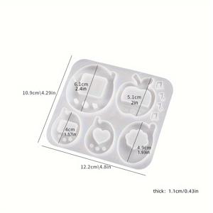 TEMU 1개 우주선 물결 모래 에폭시 레진 하트 펜타그램 6발 헤어핀 물결 모래 펜던트 달 구름 헤어 액세서리 패치 실리콘 몰드