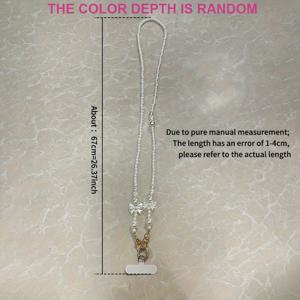 TEMU 세련된 듀얼 기능 휴대폰 넥 스트랩 (진주 체인 포함) - 휴대용 플라스틱 휴대폰 액세서리 (넥 스트랩 및 교체용 가방 체인 포함), 휴대폰 분실 방지 목걸이 클립, 생일, 부활절 또는 남자친구/여자친구를 위한 완벽한 선물