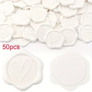 TEMU 브리아트 50개 하트 밀랍 봉인 스티커, 봉투용 수지 자체 접착 둥근 봉인, 무광택 마감, 나무 표면 권장, 일회용, 영어 텍스트, 결혼식, 파티, 생일, 크리스마스용