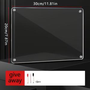 TEMU 자석 아크릴 화이트보드 냉장고 자석 - 투명 벽걸이 달력과 3가지 컬러 마커 (흰색, 검정, 빨강), 메모, 알림, 일일 업무 정리용, 자석 스케줄링 | 현대적인 액세서리 | 매끄러운 필기면, 냉장고용 자석