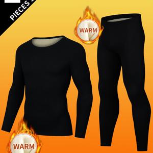 TEMU 남성용 두피스 세트, 스키용 기모 쉐이프웨어, 쉐이프웨어 상의 및 바지 포함, 남성용 피트니스 운동 바지와 러닝, 요가 및 운동용 긴 바지 및 상의 셔츠