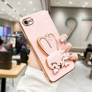 TEMU 폰케이스: 귀여운 긴귀토끼 스탠드 충격방지 방탄 도금 소프트 케이스, 애플 아이폰 7/7 Plus, 아이폰 8/8 Plus, 아이폰 SE2/SE3 호환