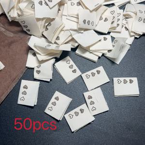 TEMU 50개 세탁 가능한 패브릭 라벨, 재봉, 의류 추가, 패치, 태그용, 빈티지 하트 디자인, 고품질