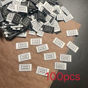 TEMU 세탁 가능한 바느질용 패브릭 패치 100개, 의류 액세서리, 흑백, 심플, 빈티지 스타일 수리용 패치, 라벨