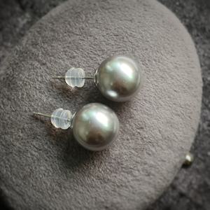 TEMU 고급 그레이 모조 진주 스터드 귀걸이 스테인리스 스틸 핀 스터드 여성스러운 감성 라이트 럭셔리 니치 빈티지 스터드 귀걸이