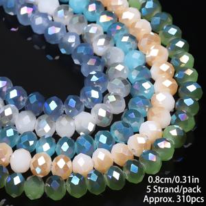 TEMU 5줄 6-8mm AB 컬러 체인징 오스트리아 인공 비즈 - DIY 주얼리 만들기, 팔찌, 목걸이, 휴대폰 체인을 위한 반짝이는 루스 스페이서 비즈 - 발렌타인데이 선물, 목걸이 제작용, 매끄러운 마감, 패션 애호가를 위한 구슬 공예 재료