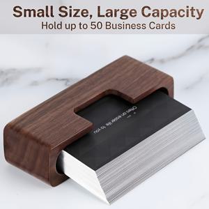 TEMU 1개 우아한 목재 명함 홀더 박스 - 내구성 있는 책상용 매끄러운 액세스 뚜껑, 사무실 접수, 로비 디스플레이 및 전문 작업 공간 액세스용 - 명함 호환 가능 (명함 미포함)