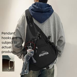 TEMU 트렌디 브랜드 대용량 체스트백 여성용 2024년 신상 남성 스포츠 스타일 라이딩 숄더백 다용도 툴링 택티컬 크로스바디 백