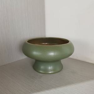 TEMU 세라믹 녹색 식물 화분 1개, 배수구가 있는 원형 디자인, 장식용 탁상 액세서리, 화분 succulents, 작은 식물, 다육이 장식에 적합, 친구를 위한 완벽한 선물, 원예 선물, 집 장식