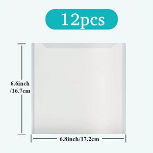 TEMU 스크랩북 용지 보관 정리함 세트 12개, 6x6인치 스크랩북 용지, 카드지, 비닐 용지, 사진 및 종이 파일 수납용 투명 용지 보관 파우치