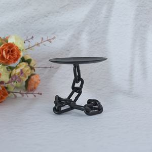 TEMU 아이언 체인 소형 원형 양초 홀더, 필러 양초용 대형 양초 홀더 - 소박한 농가 스타일 홈 데코 - 테이블 센터피스, 커피 테이블 또는 벽난로 장식대에 적합