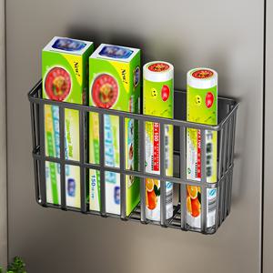 TEMU 1개 컴팩트 수납 도구, 냉장고 정리용 클링 필름 보관대, 무타공 설치형 멀티펠러 선반, 깔끔한 주방 문걸이 수납함 (블랙, 화이트, 그레이) ABS 소재 휴일 선물 추천, 주방 우산 보관대, 랙